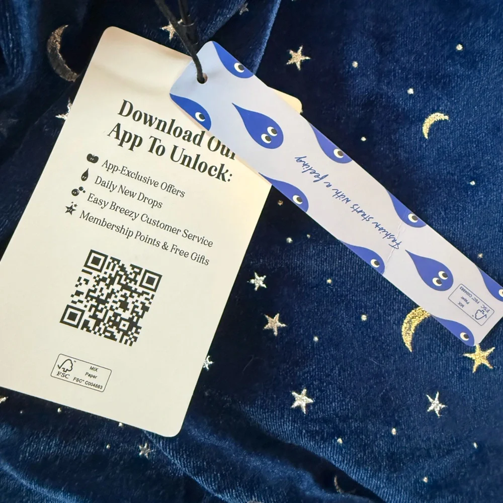 New with Tags - Cider Midnight Blue Celestial Velvet Dress - Picture 3 of 6